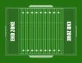 A realistic aerial view of an official American football field layout dimensions. Vector Royalty Free Stock Photo