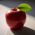 Realistic, AI-generated image of a red apple with a smooth, glossy Royalty Free Stock Photo