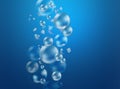 Realistic air bubbles under water, nature background Royalty Free Stock Photo