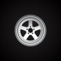 Vector realistic alloy wheel on black