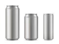 Realistic aluminium can set, soda drink container