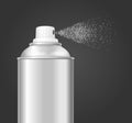 Realistic Aluminium Empty Spray Can Water. Vector