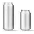 Realistic aluminum can on white background. Mockup, blank can with copy space Royalty Free Stock Photo