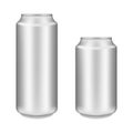 Realistic aluminum can on white background. Mockup, blank can with copy space Royalty Free Stock Photo