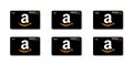 Realistic Amazon gift cards in black. Gift cards on an isolated background with realistic shadow for your design. Vector EPS 10