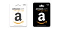 Realistic Amazon gift cards in white and black. Gift cards on an isolated background with a realistic shadow for your design.