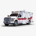 Realistic Ambulance Delivery Truck On White Background