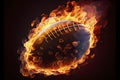 Realistic American football in the fire Royalty Free Stock Photo