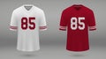 Realistic american football jersey