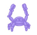 Realistic animal-shaped balloon, funny crab toy for children's birthday party. Twisted helium latex ballon. Colored flat