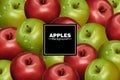 Realistic Apples background Vector. Red and green fruits banners