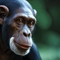 Realistic Art of Old Chimpanze Candid Royalty Free Stock Photo