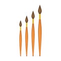 Realistic Artist Paintbrushes Set. Fan, Angle Brush. Vector stock illustartion