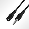 Realistic audio jack socket and jack plug 6.35 mm cable vector illustration. Royalty Free Stock Photo