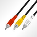 Realistic audio SVHS cable vector illustration.