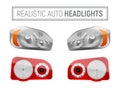 Realistic Auto Headlamps Royalty Free Stock Photo