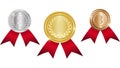 Realistic award medals. Royalty Free Stock Photo