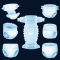 Realistic Baby Diapers Set