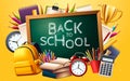 Realistic back to school composition background Royalty Free Stock Photo