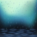 Realistic Falling Rain Background Royalty Free Stock Photo