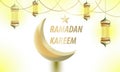Realistic background of the holy month of Ramadan. gold color with gradient mesh