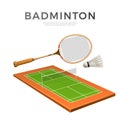 Vector 3d badminton shuttlecock white mock up Royalty Free Stock Photo