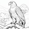 Realistic Bald Eagle Coloring Page For Toddlers