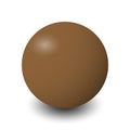 Realistic ball with reflection and shadow, brown vector illustration Royalty Free Stock Photo