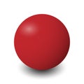 Realistic ball with reflection and shadow, red vector illustration Royalty Free Stock Photo