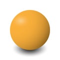 Realistic ball with reflection and shadow, yellow vector illustration Royalty Free Stock Photo