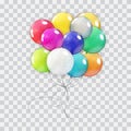 Realistic Balloon Collection Set Isolated on Transparent Background. Vector Illustration Royalty Free Stock Photo