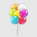 Realistic Balloon Collection Set Isolated on Transparent Background. Vector Illustration Royalty Free Stock Photo