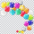 Realistic Balloon Collection Set Isolated on Transparent Background. Vector Illustration Royalty Free Stock Photo