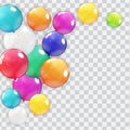 Realistic Balloon Collection Set Isolated on Transparent Background. Vector Illustration Royalty Free Stock Photo