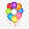 Realistic balloons on transparent Royalty Free Stock Photo