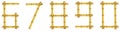 6 7 8 9 0 Realistic bamboo numbers, vector illustration Royalty Free Stock Photo