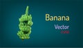 Realistic banana fruit and branch elements. vector illustration eps10 Royalty Free Stock Photo