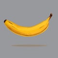 Realistic banana, fruit vector illustration ripe yellow banana isolated on white background. 3D model illustrate, copy Royalty Free Stock Photo