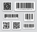 Realistic bar code icon.