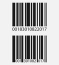 Realistic barcode icon on grey background. Vector illustration.