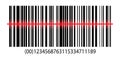 Isometric barcode with laser scanning. Royalty Free Stock Photo