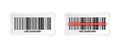 Realistic barcode sticker. Identification tracking code. Serial number, product ID with digital information. Store or