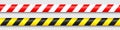 Realistic barricade tape. Police warning line. Danger or hazard stripe. Under construction sign. Vector illustration.