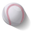 Realistic baseball ball in motion with shadow over white background. Vector illustration Royalty Free Stock Photo