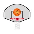 Realistic basketball ball and hoop icon. Vector illustration eps 10 Royalty Free Stock Photo