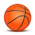 Realistic basketball ball on white background. Royalty Free Stock Photo