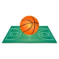 Realistic basketball and court icon. Vector illustration eps 10 Royalty Free Stock Photo