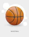 Realistic basketball. Round sports accessory. Game item Royalty Free Stock Photo