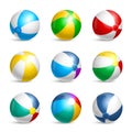 Realistic Beach Ball Icon Set Royalty Free Stock Photo