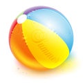 Realistic beach ball isolated on a white background. Vector illustration